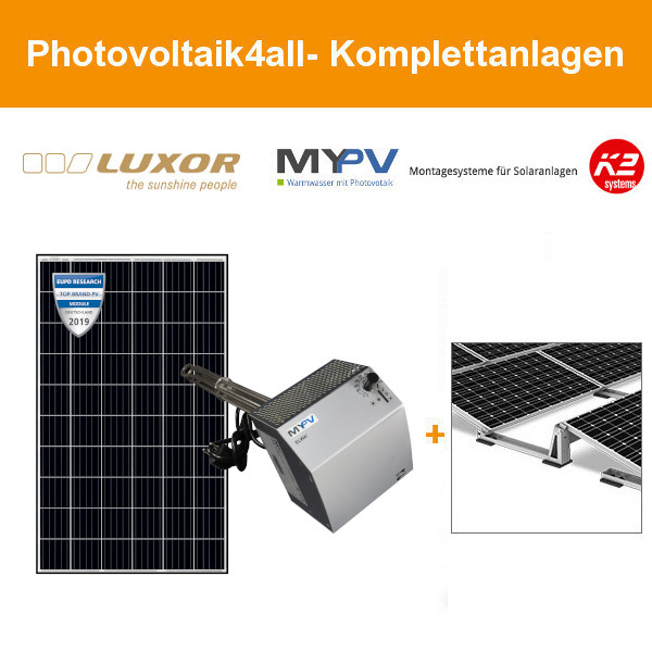 Netzautarke 2 kWp Photovoltaikanlage mit Heizstab für Flachdach